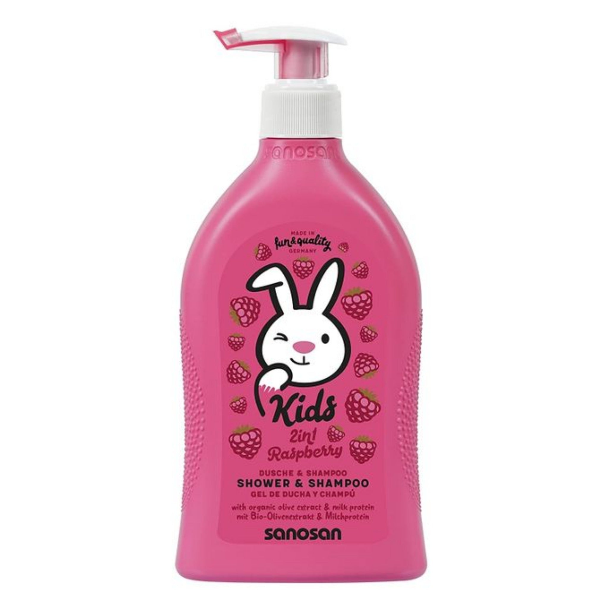 Sanosan kids 2 in 2 raspberry Shower and Shampoo شامبو و شاور للاطفال من سانوسان