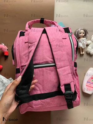 Le queen smart Soft Original Diaper bag with USB (pink) لي كوين حقيبة للحفاضات الاصلية الناعمة (بينك)