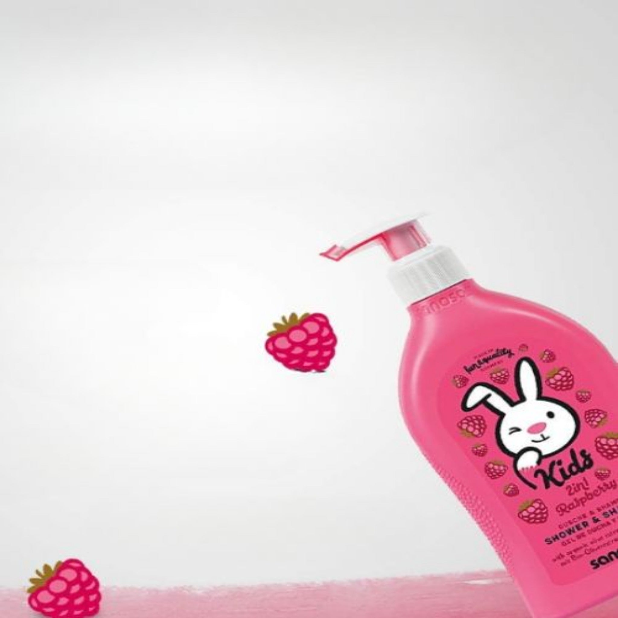 Sanosan kids 2 in 2 raspberry Shower and Shampoo شامبو و شاور للاطفال من سانوسان