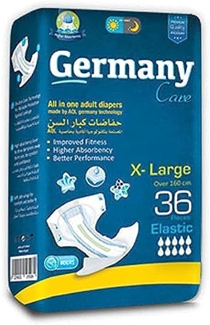 Germany , Adult Diapers , Size X-Large , 36 diapers / جيرمني , حفاضات كبار السن , مقاس كبير جدا اكس لارج , 36 قطعة