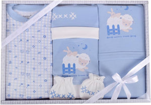 Junior Baby Fashion Gift set 5 pieces for newborn to 3 months طقم الولادة للبيبي من جونيور من سن يوم الي 3 شهور 5 قطع