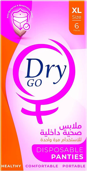 Shop Online Dry go comfortable disposable panties, single use, 6 pieces from diaperseg.com, Dry Go is the first hygienic disposable underwear specially designed to protect you from the bacteria fungal infection that causes inflammation in the bikini area.