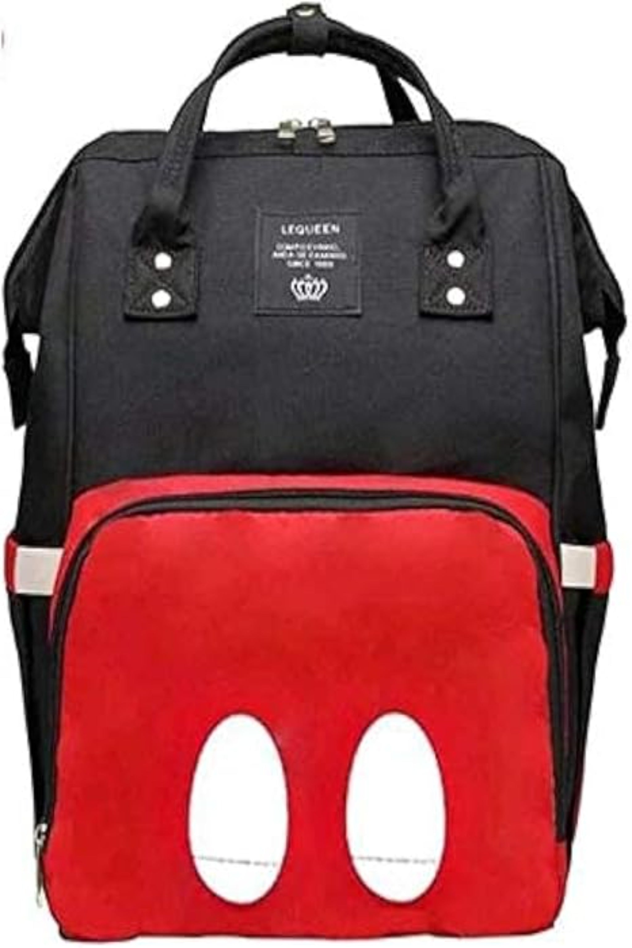 Le queen smart Soft Original Diaper bag with USB (red with black) لي كوين حقيبة للحفاضات الاصلية الناعمة  (احمر و اسود)