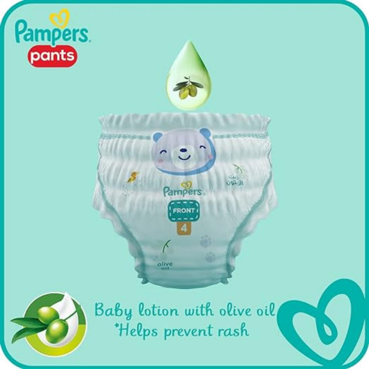 Pampers Baby Pants , Size 4 , 9-14 kg , 58 diaper / حفاضات بامبرز للاطفال كيلوت بانتس , مقاس 4 , 9-14 جم , 58 قطعة