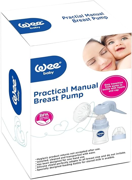 Order Now Wee Baby Practical Manual Breast Pump with a baby bottle from wee baby