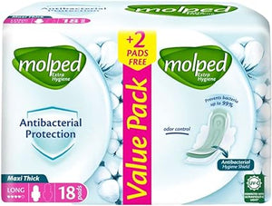 Order Now Molped Extra Hygiene Antibacterial Protection Maxi Compressed Maxi Thick Long 18 Pieces from diapers