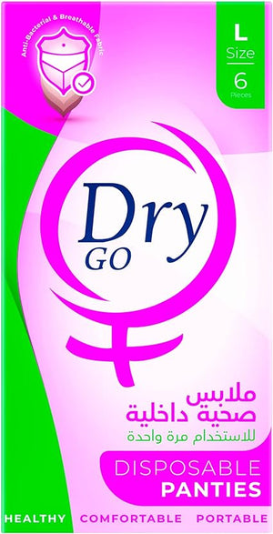 Shop Online Dry go comfortable disposable panties, single use, 6 pieces from diaperseg.com, Dry Go is the first hygienic disposable underwear specially designed to protect you from the bacteria fungal infection that causes inflammation in the bikini area.