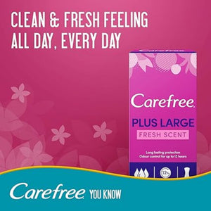 carefree pantyliners plus large pack of 20 فوط صحية نسائية من كيرفري بانتي لاينر بلس لارج 20 قطعة