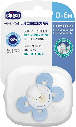 Chicco Silicone Soother Physio Comfort for Boy, 0-6 Month Enjoy best Online Shopping with diaperseg.com with shipping in 24 hours only