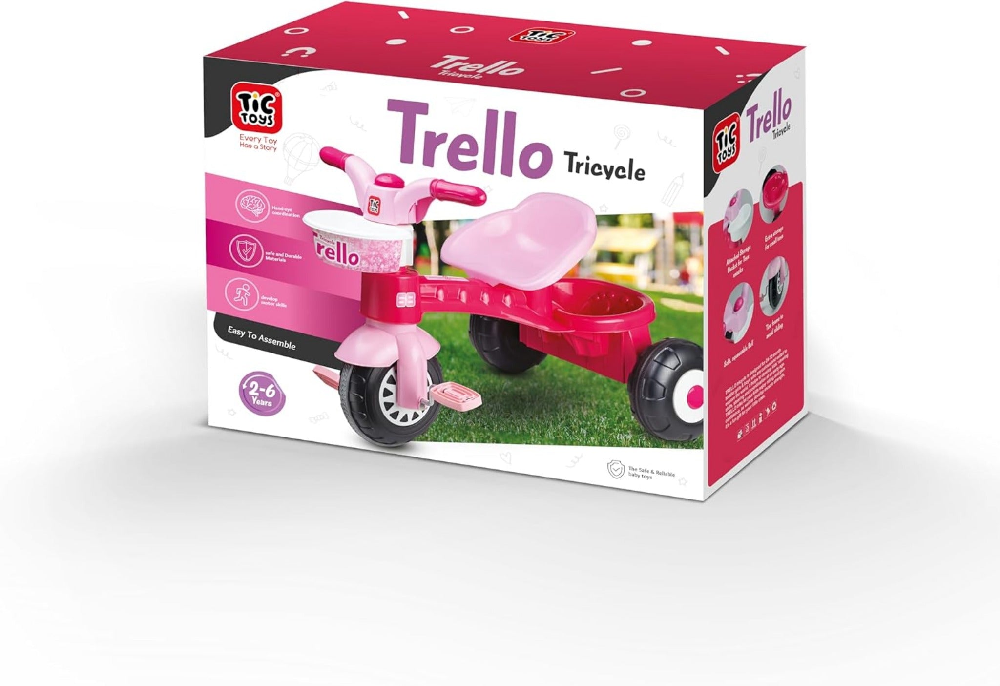 دراجة (عجلة) بثلاث عجلات للأطفال من تيك تويز - لون بينكTic Toys Kids 3 Wheel Bike - pink