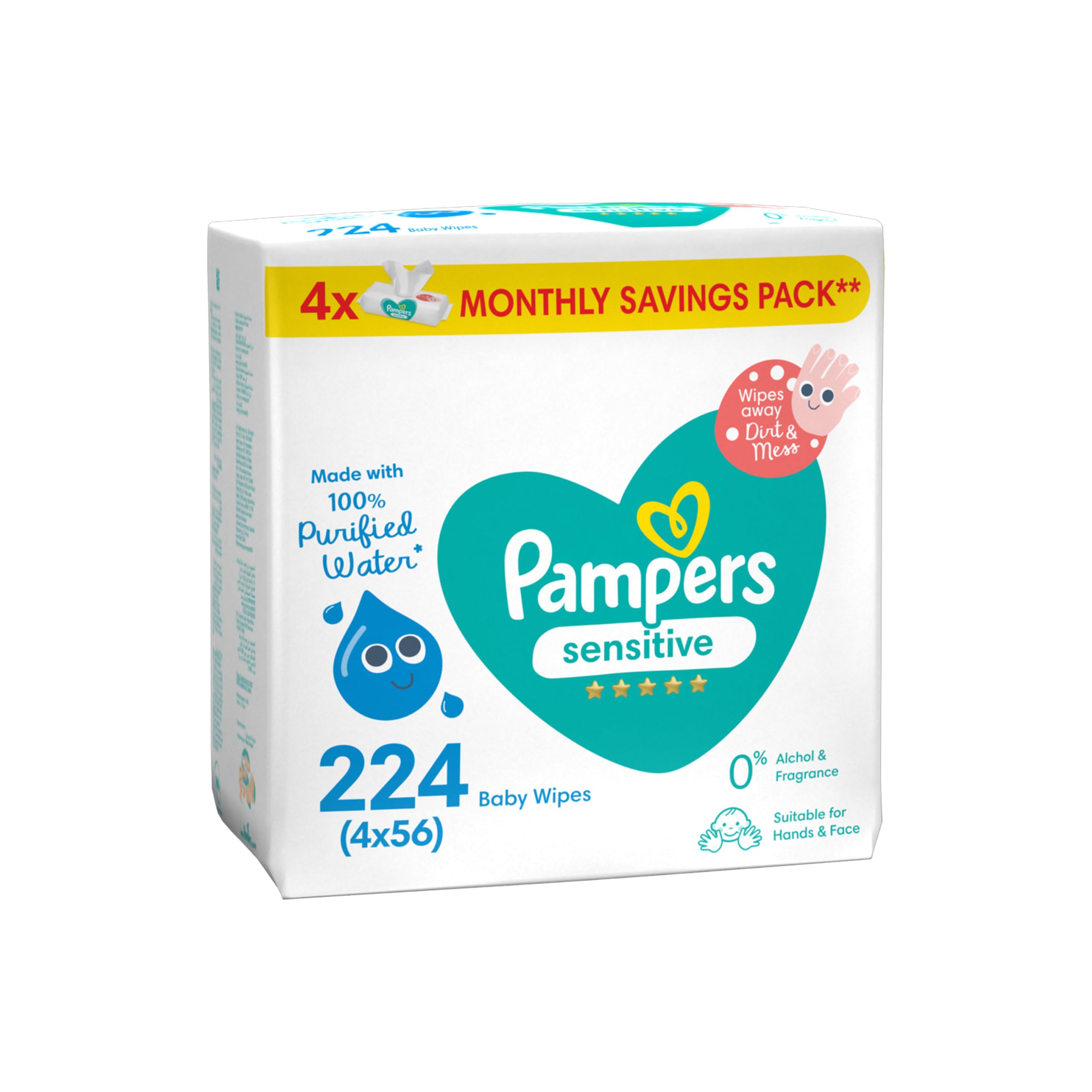 Pampers Sensitive Protect Baby Wipes 224 pieces