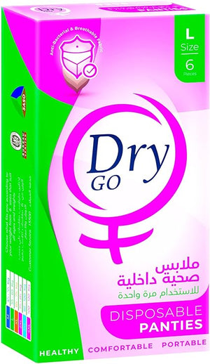 Shop Online Dry go comfortable disposable panties, single use, 6 pieces from diaperseg.com, Dry Go is the first hygienic disposable underwear specially designed to protect you from the bacteria fungal infection that causes inflammation in the bikini area.