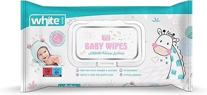 White Baby Wipes 72 pieces