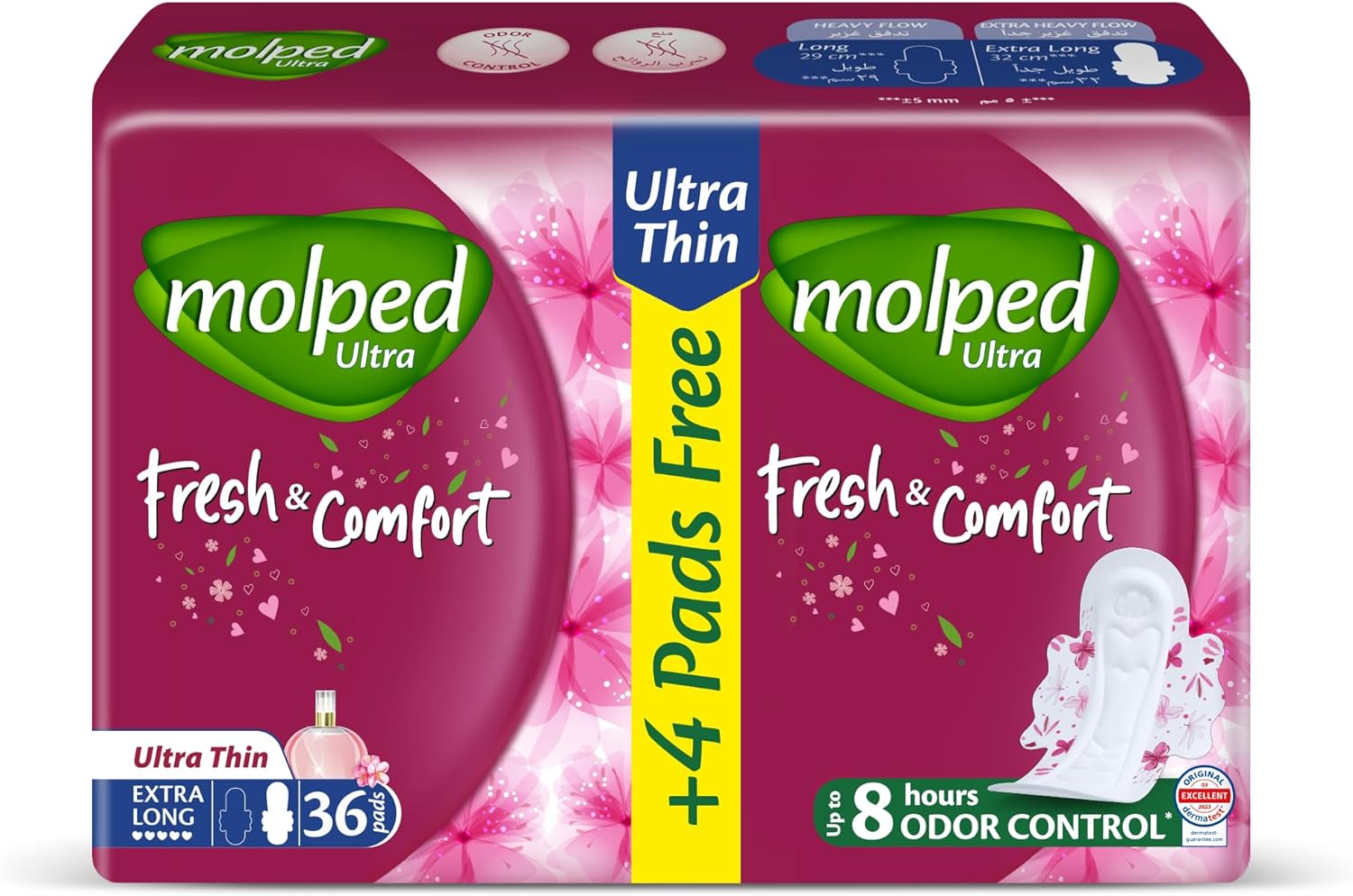 Order Now Molped Ultra Pads fresh and comfort ultra thin extra long 36 Pieces from diapers