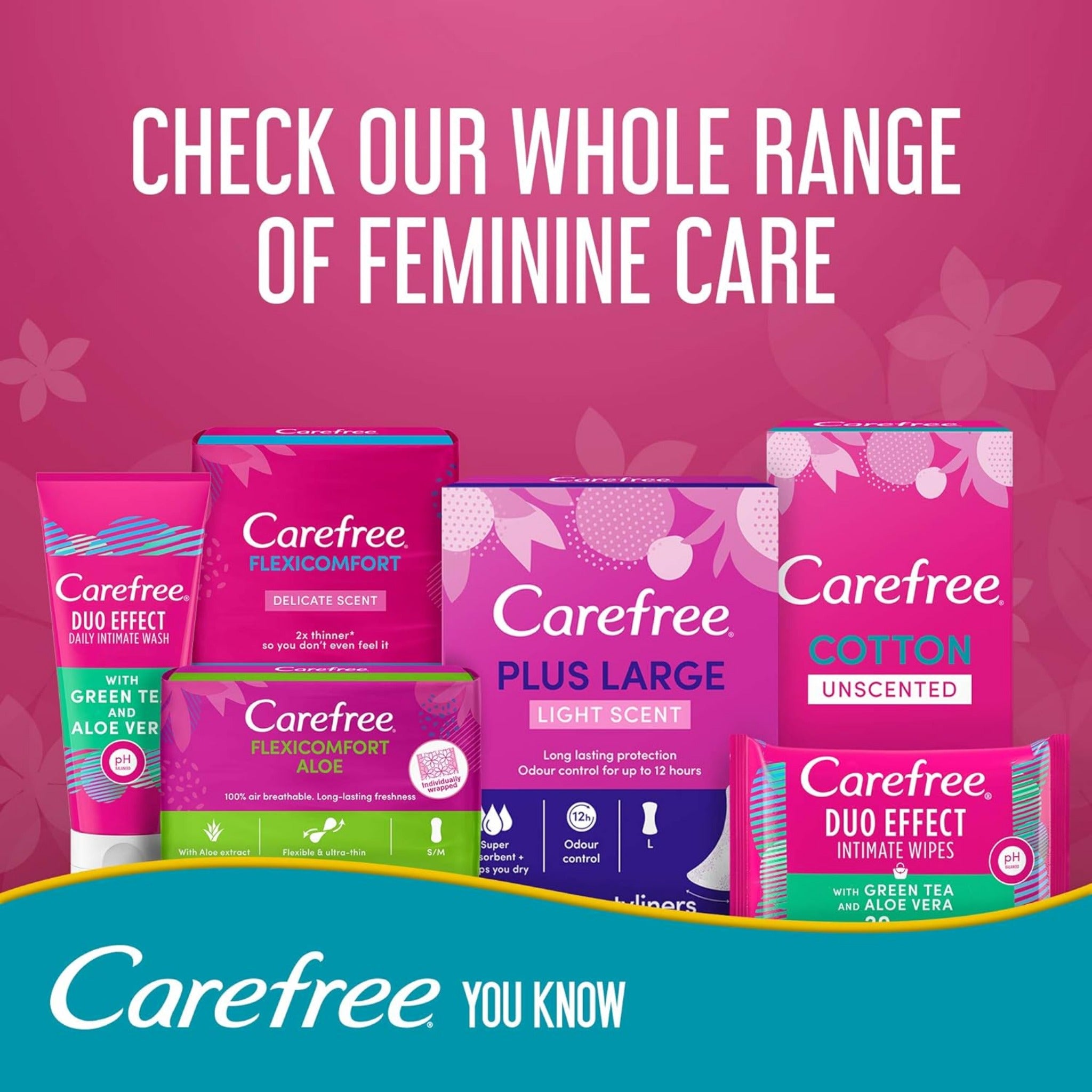 carefree pantyliners pack of 56 فوط يومية من كيرفري بانتي لاينر 56 قطعة