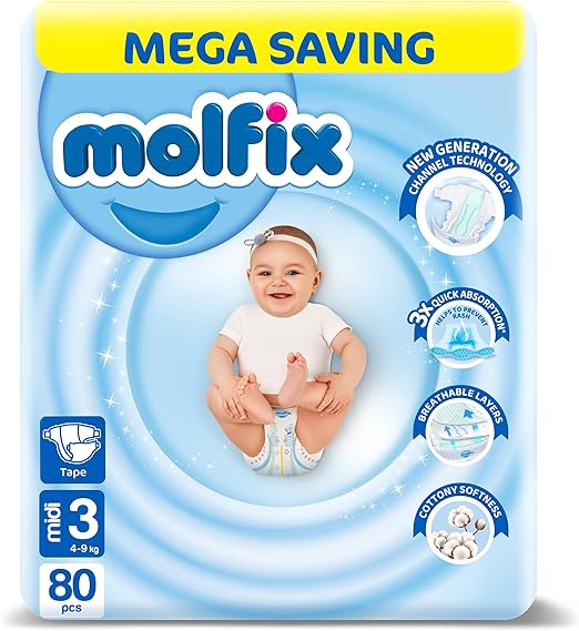 Molfix Diapers Size 3 - 80 pieces