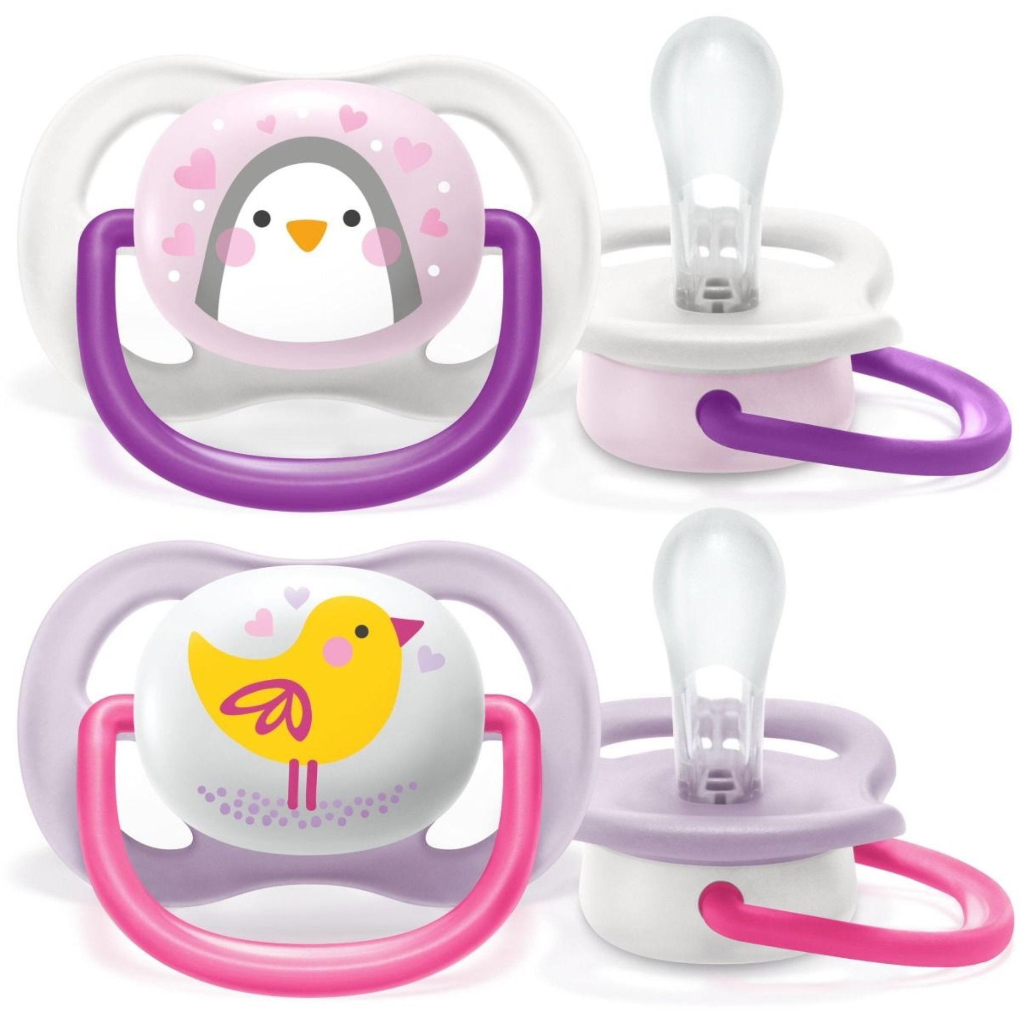 Philips Avent Ultra Air Animals 0-6 months set of 2 (White and Purple)