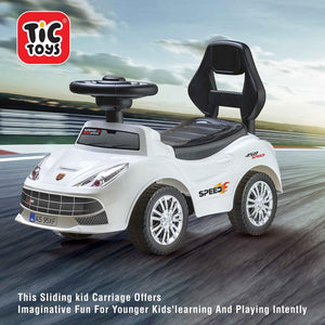 Generic Tic Toys - Kids Ride On Car (2-6 Years) - White سيارة ركوب للأطفال من تيك تويز (2-6 سنوات)، أبيض