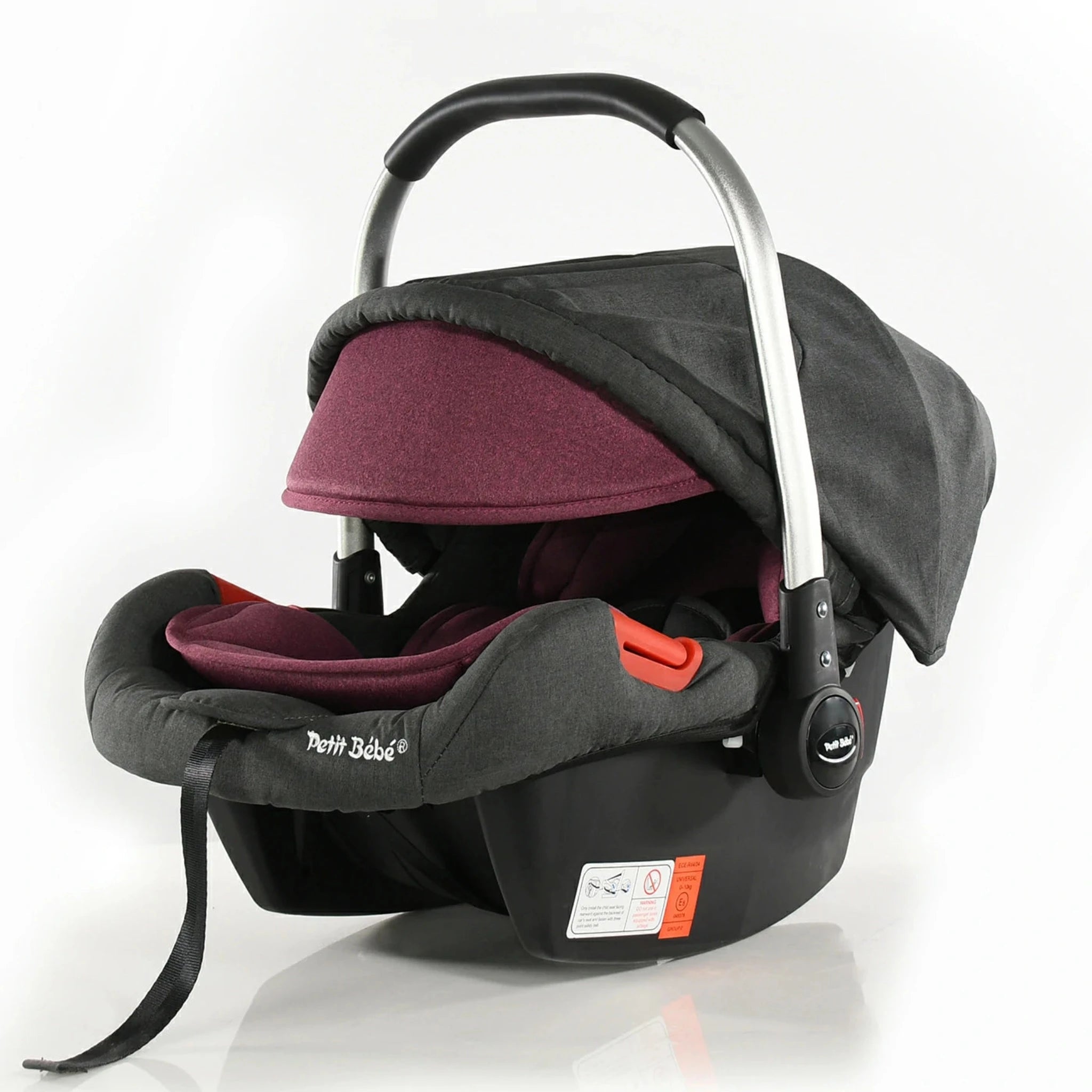 Petit Bebe Car Seat Black مقعد سيارة للاطفال من بيتيت بيبي اسود