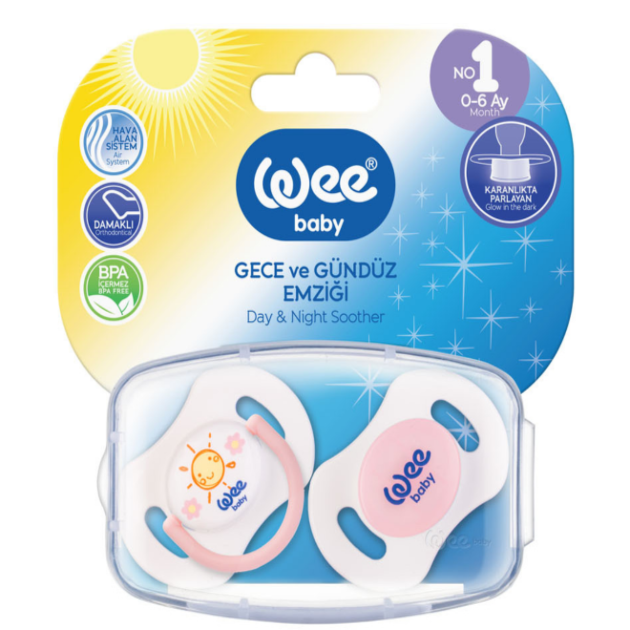 wee baby orthodontical silicone soother pacifiers سكاتة سيليكون مشطوفة من وي بيبي