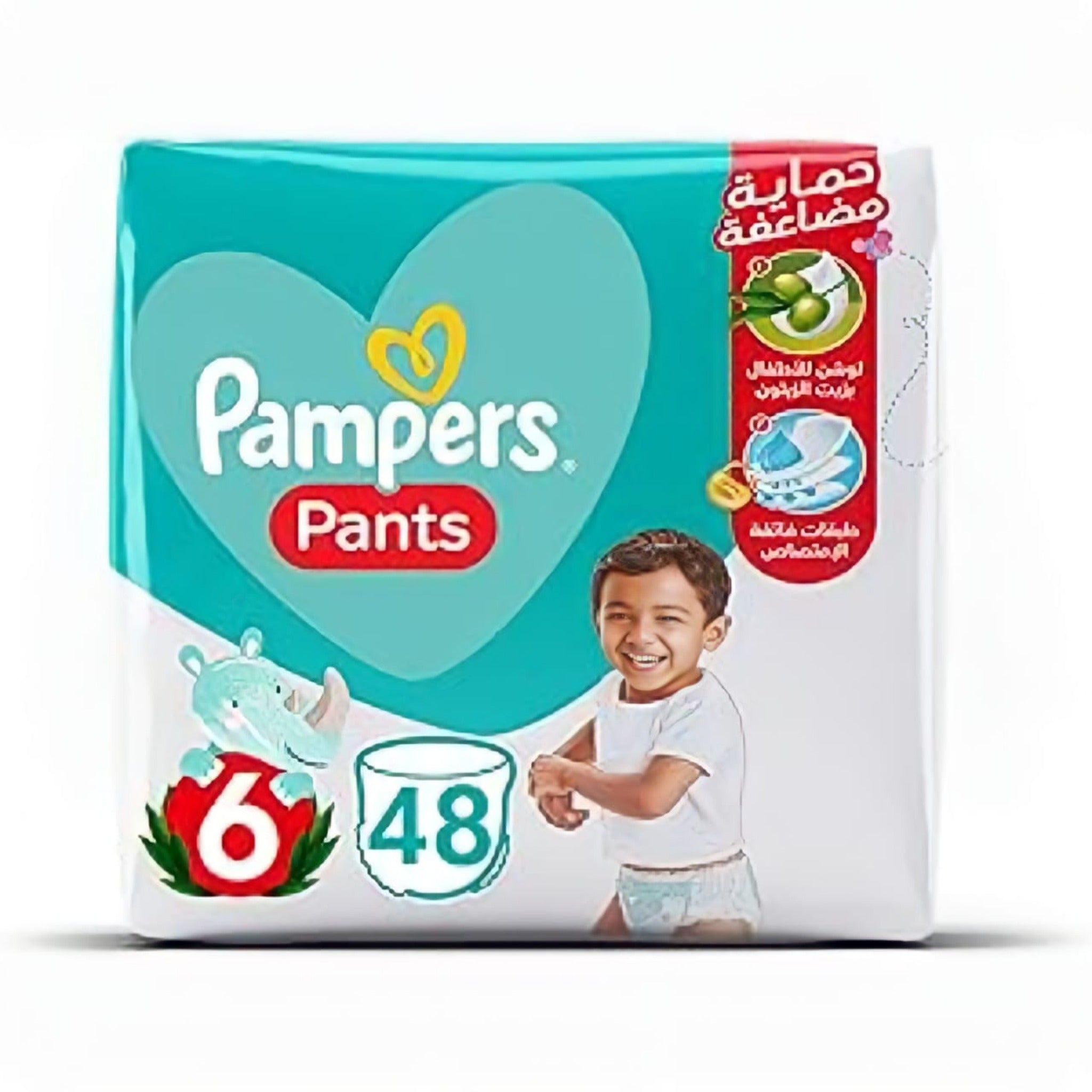 Pampers Baby Pants , Size 6 , +16 kg , 48 diaper / حفاضات بامبرز للاطفال كيلوت بانتس , مقاس 6 , +16 جم , 48 قطعة