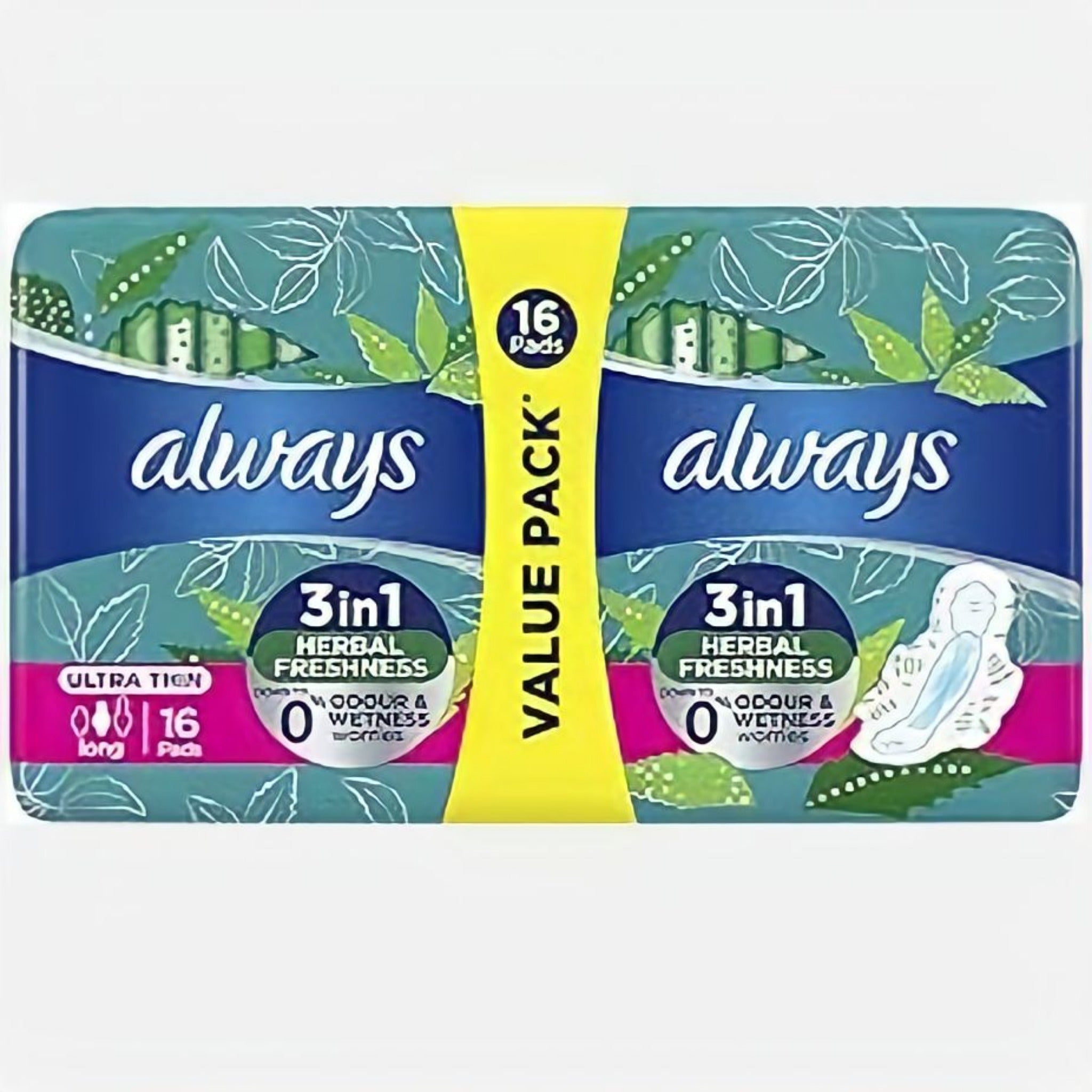 always ultra thin long 16 pads فوط صحية من اولويز الترا رفيعة طويلة 16 قطعة