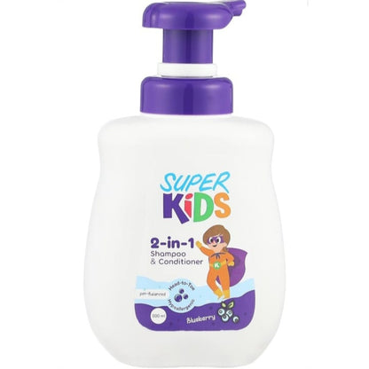 Super Kids 2 in 1 Shampoo and Conditioner 500 ml شامبو و بلسم للاطفال من سوبر كيدز 2 في 1 - 500 مل