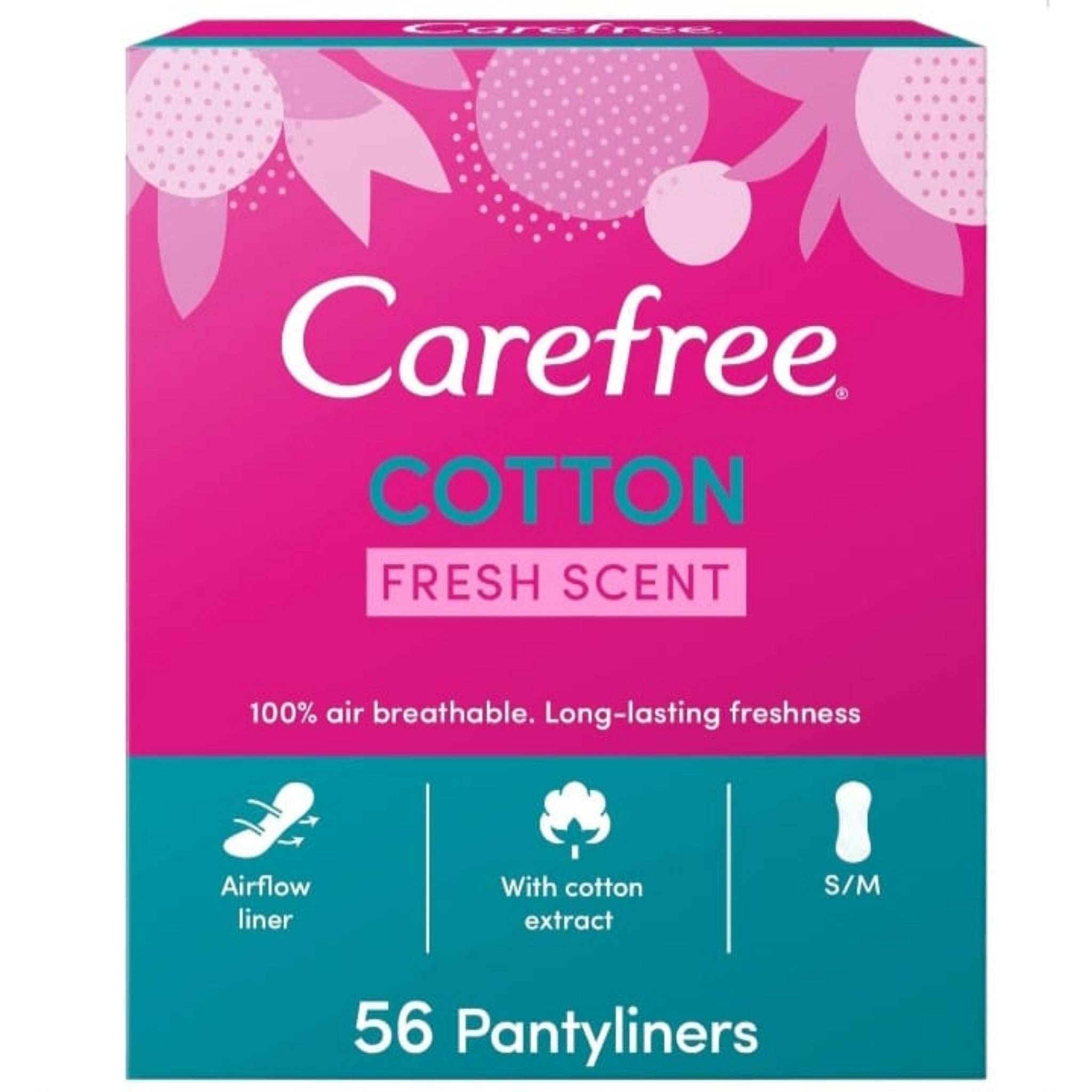 carefree pantyliners pack of 56 فوط يومية من كيرفري بانتي لاينر 56 قطعة