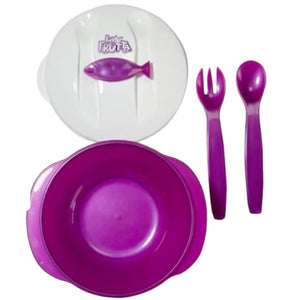 La Frutta Baby Food Set, Spoon & Fork Set طقم الطعام المكون من طبق و شوكة و ملعقة للاطفال من لافروتا