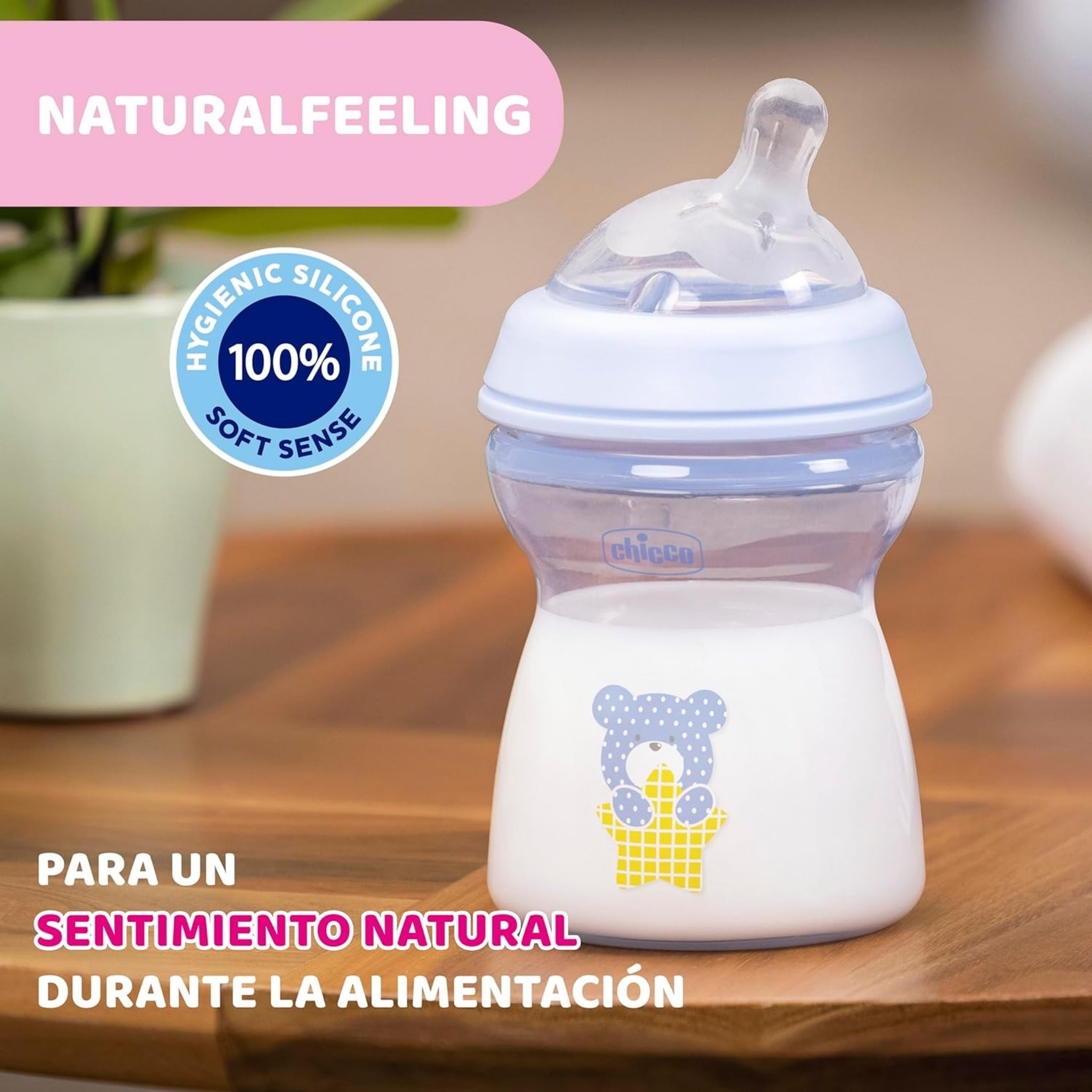 chicco natural feeling baby bottle 250 ml-ببرونة للاطفال من شيكو 250 مل