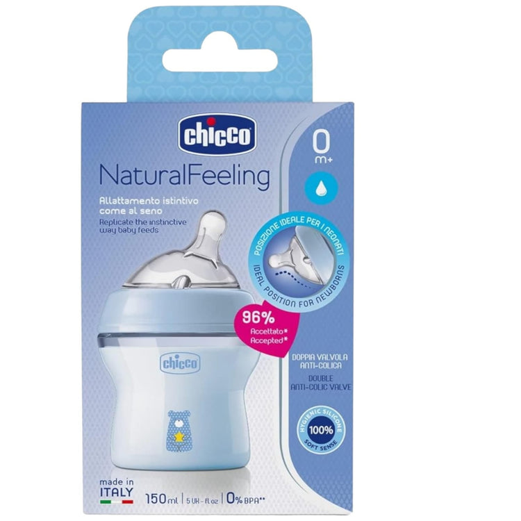 chicco natural feeling baby bottle 150 ml ببرونة للاطفال من شيكو 150 مل