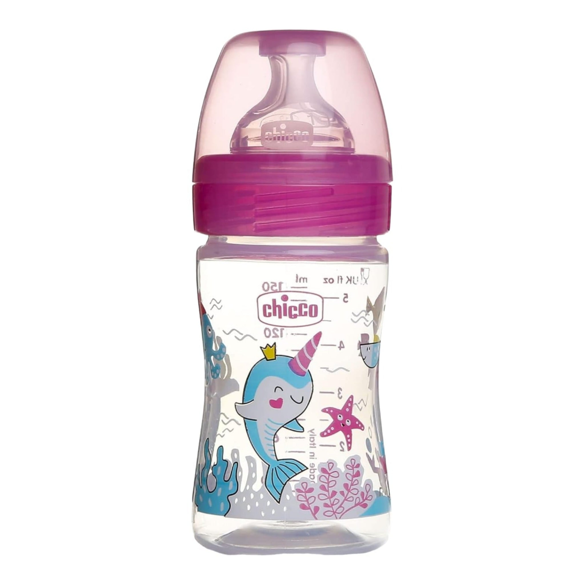 chicco feeding baby bottle 150 ml ببرونة ويلنس بلاستيكية من شيكو 150-مل