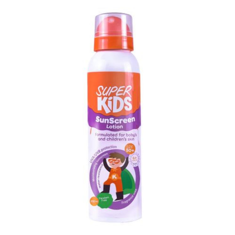 super kids sunscreen lotion 200 ml لوشن واقي الشمس للاطفال من سوبر كيدز 200 مل