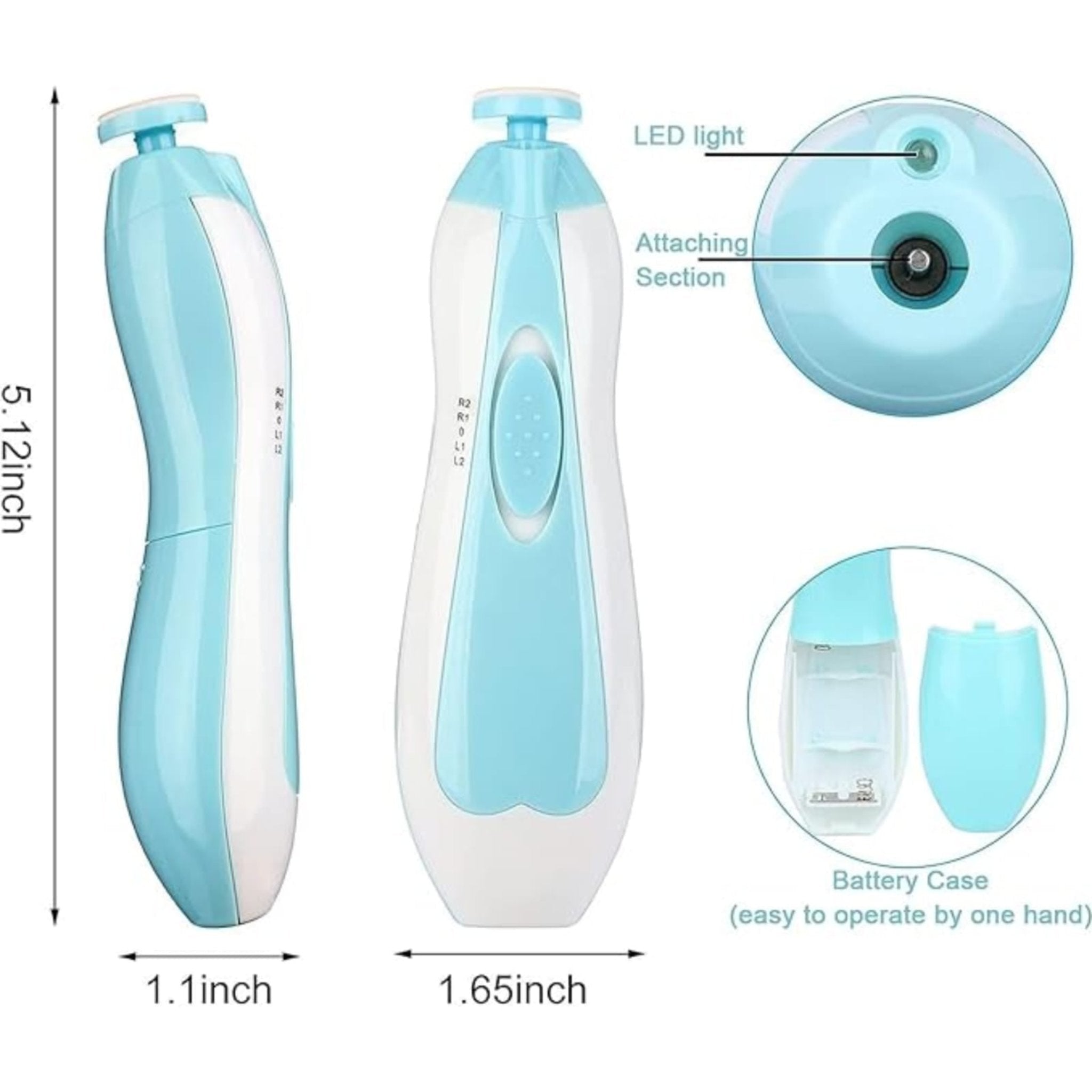 Baby Nail Trimmer Electrically safe Baby nail clippers, Newborn and Kids Nail Kit, also available for adults (blue)