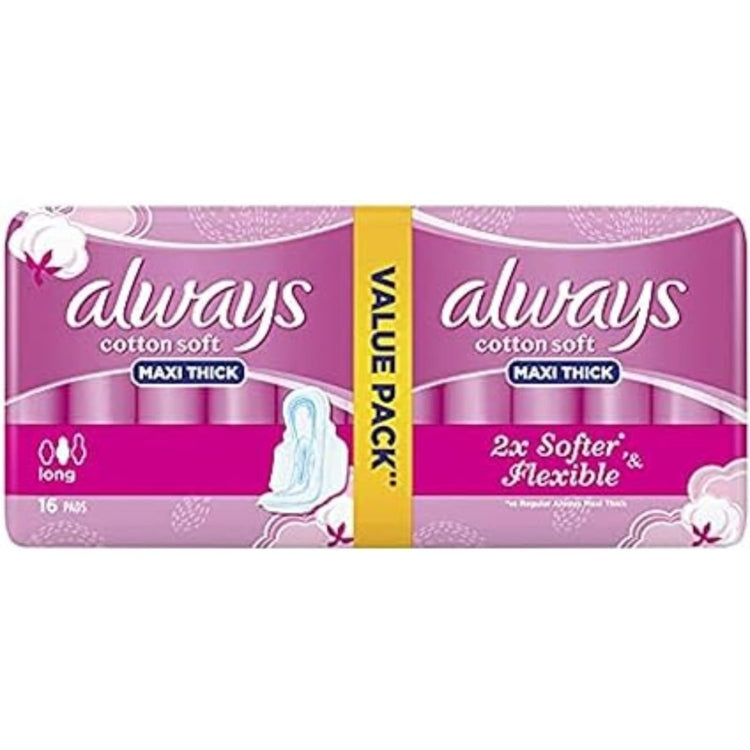 Always Pads For Sensitive Skin Maxi Thick Long 16 pieces