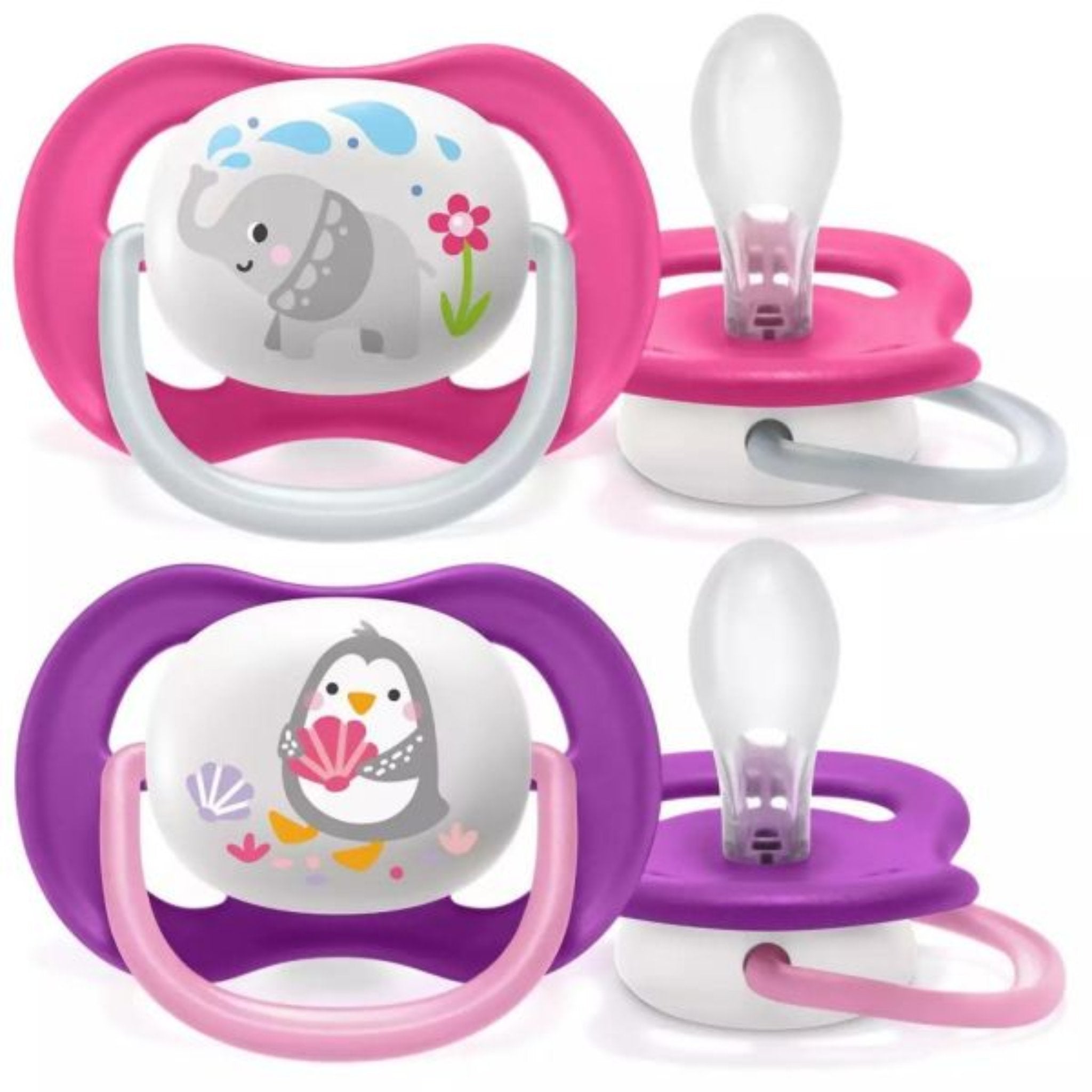 Philips Avent Ultra Air Animals 6-18 months set of 2 (Pink and Purple)