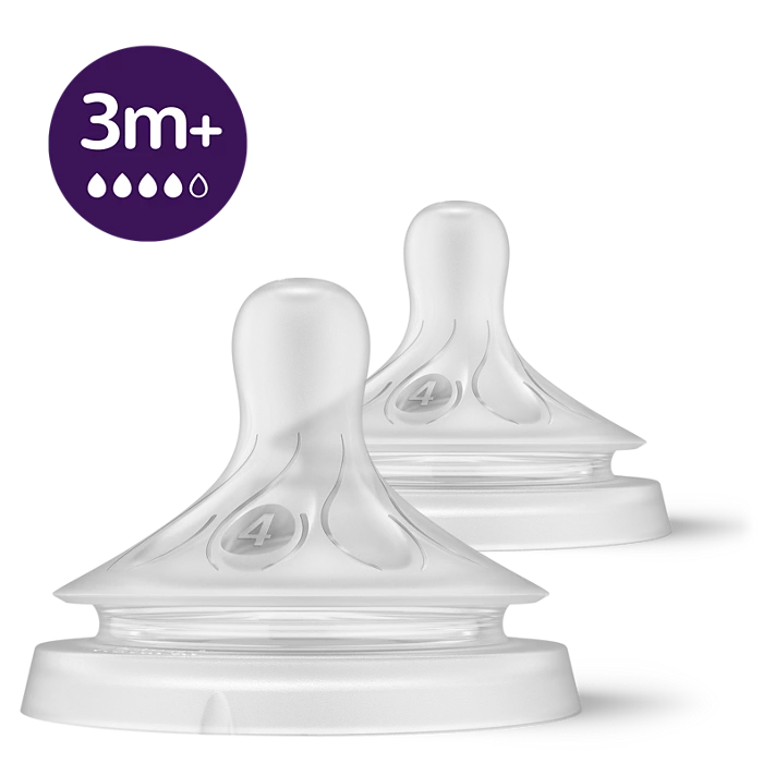 Avent Natural Response Nipple Flow 4 (3M+) - 2 Pack