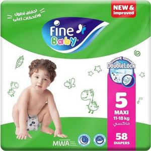 fine baby diapers size 5 maxi 58 pieces حفاضات الاطفال من فاين بيبي مقاس 5 ماكسي 58 قطعة