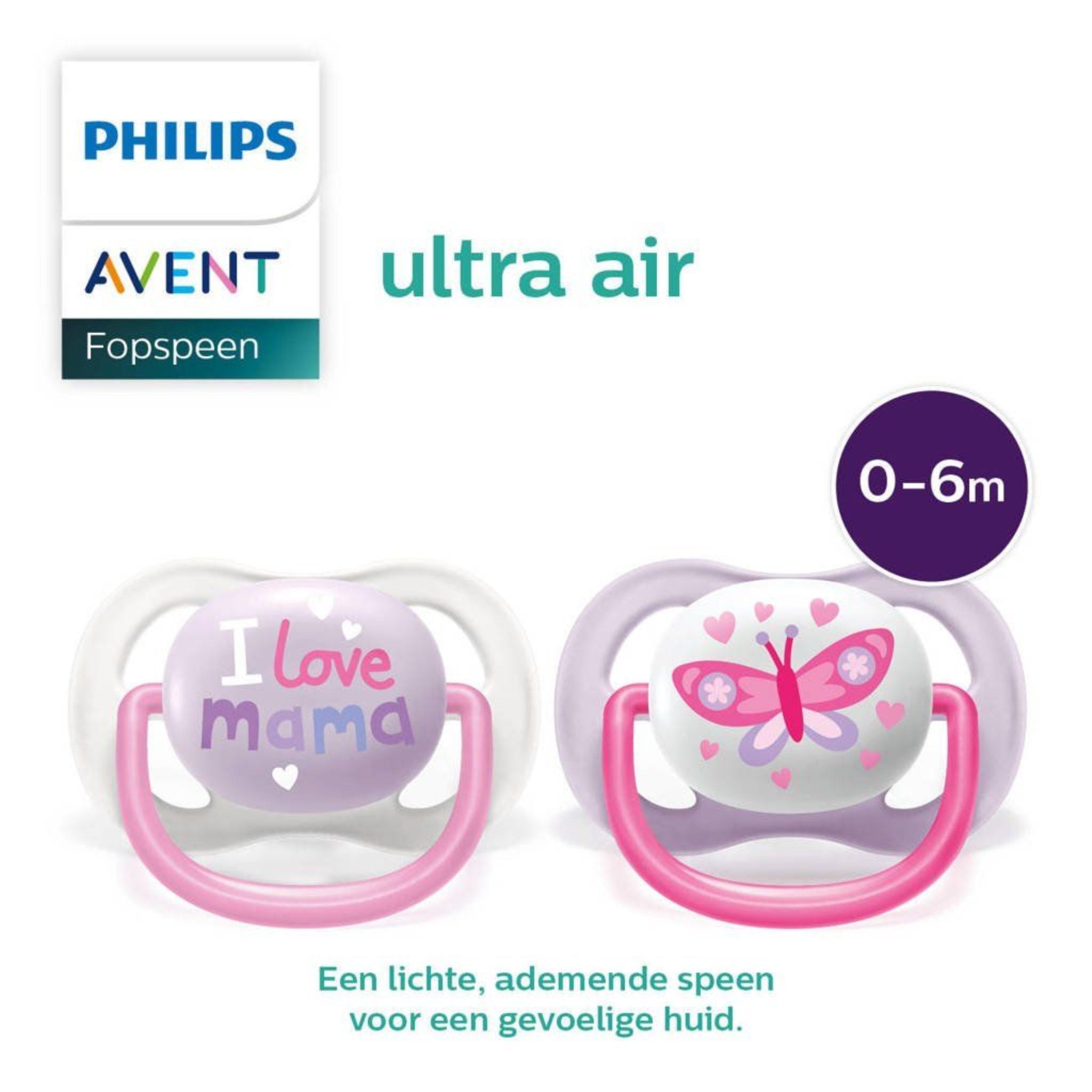 Philips Avent Ultra Air Happy 0-6 months set of 2 (Pink)