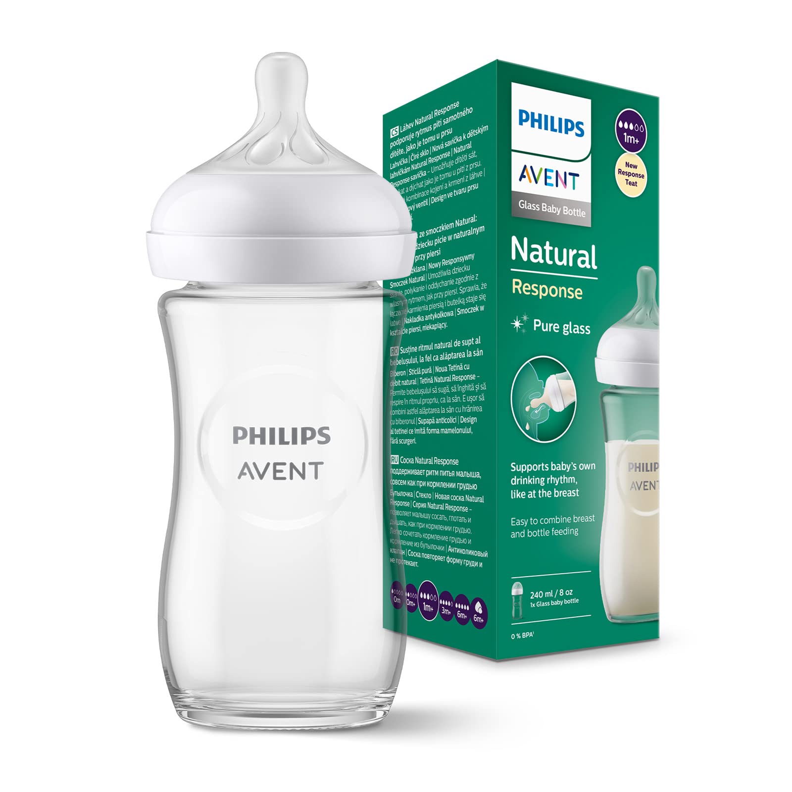 Avent Natural Response 240 ml Glass