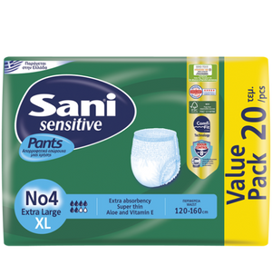  Sani Sensitive pants , Adult Diapers , Pants , short , NO 4 , X-Large , 120-160 Cm , 24 pieces , 24 diaper , diapers / حفاضات ساني شورت لكبار السن , ساني شورت دايبرز لكبار السن , ساني بانتس دايبرزلكبار السن , حفاضات ساني بانتس لكبار السن , مقاس 4 , رقم 4 , كبير جدا , اكس لارج , 120-160 سم , 24 حفاضة , 24 قطعة , دايبرز