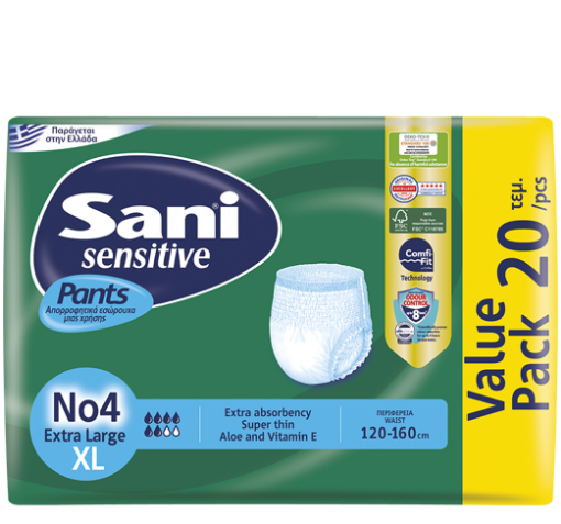  Sani Sensitive pants , Adult Diapers , Pants , short , NO 4 , X-Large , 120-160 Cm , 24 pieces , 24 diaper , diapers / حفاضات ساني شورت لكبار السن , ساني شورت دايبرز لكبار السن , ساني بانتس دايبرزلكبار السن , حفاضات ساني بانتس لكبار السن , مقاس 4 , رقم 4 , كبير جدا , اكس لارج , 120-160 سم , 24 حفاضة , 24 قطعة , دايبرز