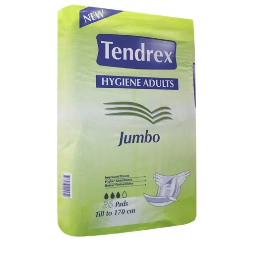 tendrex adults disposable diapers , jumbo pack , 36 pieses, 36 diapers , till to 170 cm , diapers / حفاضات تندركس لكبار السن للاستخدام مرة واحدة , عبوة جامبو , 36 قطعة , 36 حفاضة , لحد 170 سم , تندركس دايبرز لكبار السن , دايبرز