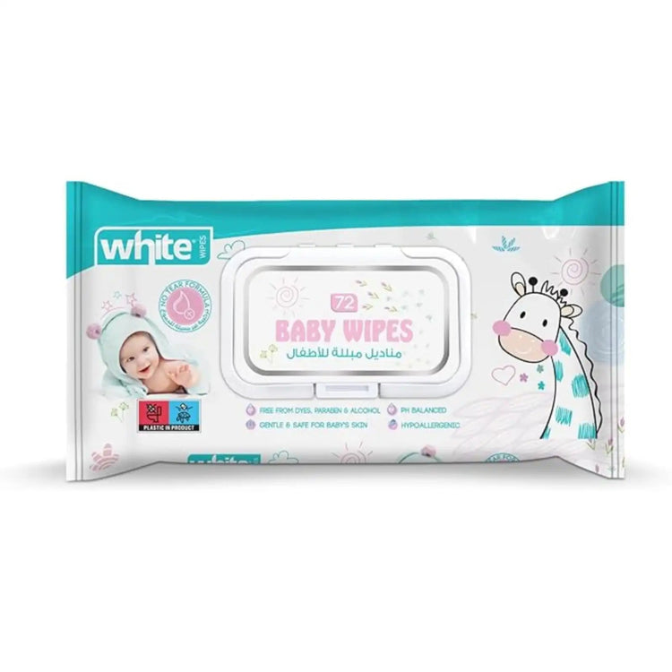 white baby wipes 72 pcs